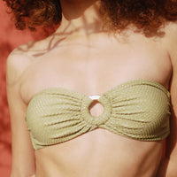 Bandeau Eugène plumetis vert lurex